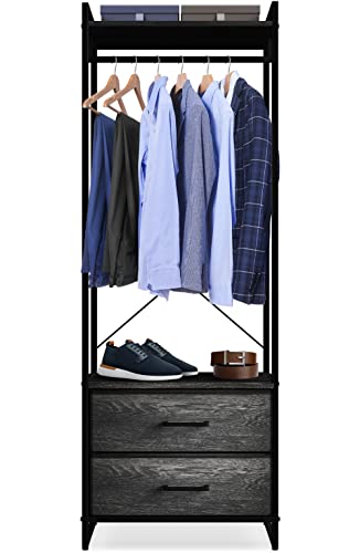 Sorbus Clothing Rack With Drawers - Clothes Stand Dresser - Wood Top, Steel Frame, & Fabric Drawers - Tall Closet Storage Organizer - Stand Alone Garment Rack For Hanging Shirts, Dresses, & Jackets #TOP3