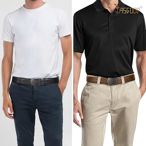 JASGOOD Men’s Leather Belt Reversible Belt for Men Jeans Suits with Rotate Buckle 1.25’’Wide Leather Casual Belt for Present,Black/Brown3