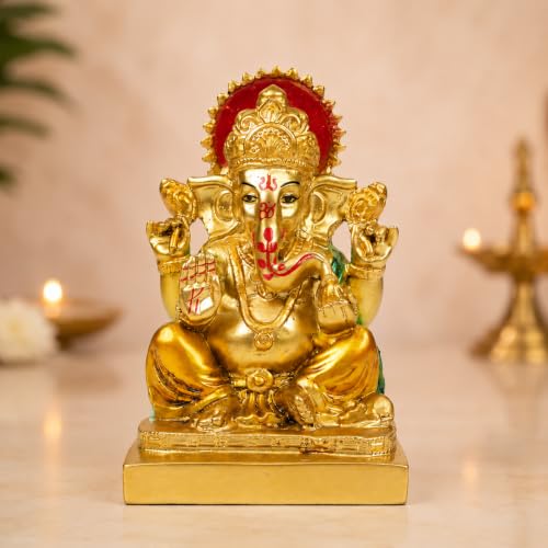 Image of ZAICUS Lord Ganesha Idol for Home Temple, Office Desk & Home Decor | Hindu God Murti, Pooja Mandir Decoration, Spiritual Gift, Religious Figurine, Temple Decor, Festive Decoration