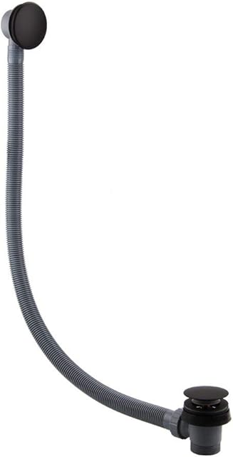 JT Pickfords | BATW08K Matt Black Bath Easyclean Push Button Click Clack Waste with Overflow