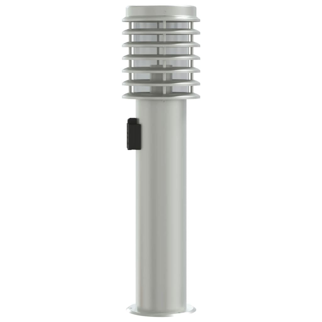 Lampada da Terra per Esterni con Presa Argento 60 cm in Acciaio,Lampade da Terra,Lampada da Terra Moderna,Lampade da Terra per Soggiorno-4006373