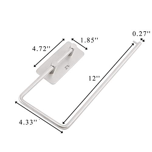 Zoic Adhesive 304 Stainless Steel Toilet Paper Holder Hooks Tissue Storage Hand Paper Towel Roll Hanger Wall Mount Brushed Dispenser Tissue Roll (12 Inches X 4.33 Inches) #TOP1