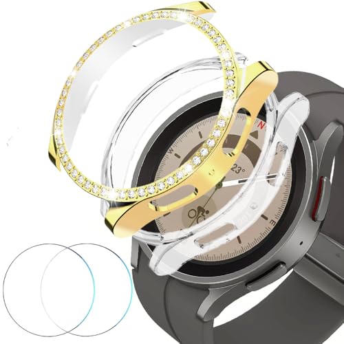 Bling Diamond coque Galaxy Watch 5 Pro 45mm et verre trempé étincelant de style
