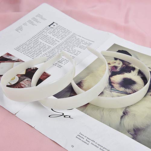 Timoo 20 Pcs Plastic Headbands, 1" Wide No Teeth Hair Bandsaccessories For Diy & Craft - Perfect For Girls, Women (White) #TOP3