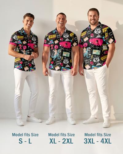 Image of 99TIMORO Fathers Movie Hawaiian Shirt for Men, Characters Button Down Short Sleeve Top, Summer Beach Gifts