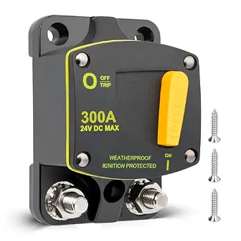 Red Wolf 300A Circuit Breaker Switch Manual Reset DC 12-24V, M8 Stud for Car Audio, RV, Marine, Boat, Truck, Trolling Motors, Stereo, Battery, Solar System