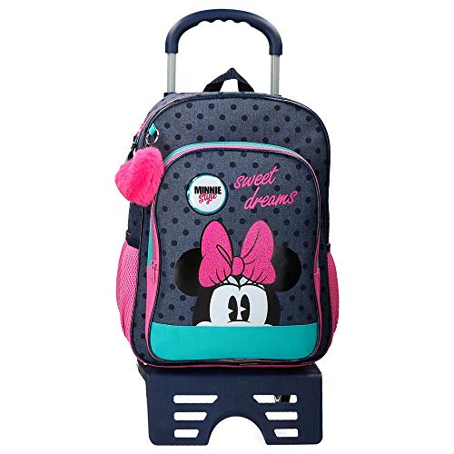 Disney Sweet Dreams Minnie Mochila Escolar con Carro  40 cm  color Azul