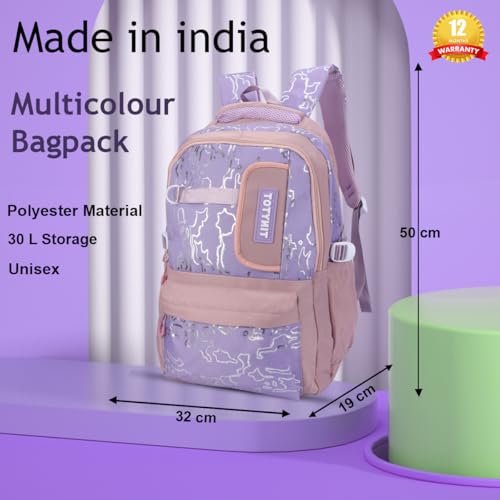 Image of Tinytot 30 Litre, Stylish & Trendy Water Resistant Hi Storage School Collage Travel Laptop Backpack Bag for Boys, Girls, Mens & Womens, 20 Inches (Black)