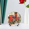 XISUNYA 10 Inch Decorative Plate, Tuscan Ceramic Craft, Colorful Flowers Outside Home in Italian Hilltown Assisi Rustic Door Print Ceramic Wall Hanging for Home Office Party Dinner Table Decor #5