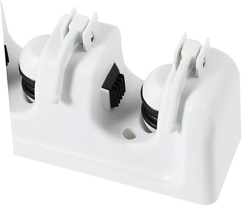 Miniatura 3 de HEMOTON Soporte de escoba para montaje en pared, estante de almacenamiento, fregona, clip para paraguas 5 bolas, 6 ganchos para garaje