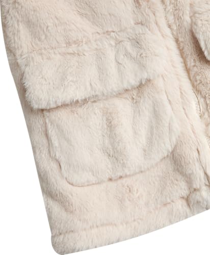 URBAN REPUBLIC Girls Fur Coat Jacket - Long Sleeve Plush Teddy Faux Fur Jacket for Girls with Hood and Pockets (Sizes: 7-16)4