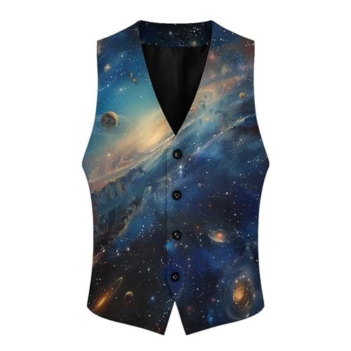 Spaces And Universe Novelty Men's Suit Vest Casual Formal Dress Vests Business Waistcoat3