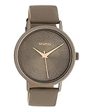 Oozoo Damenuhr mit Glitzereffekt und Lederband 42 MM Taupefarben C10578
