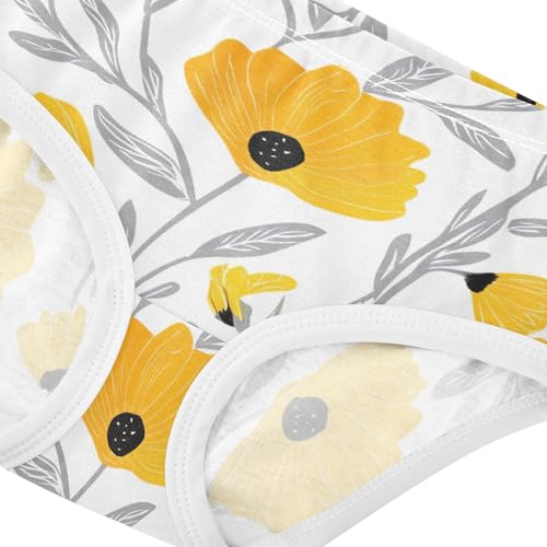 Yellow Flowers Toddler Girls Underwear 2t Cotton Panties Little Girl Cartoon Underpants Briefs4