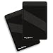 Alban 2 Pack Stick On Back of Cell Phone Pocket Wallets. Adhesive Credit Card Holder with RFID Blocking and Finger Strap - Black Right Hand