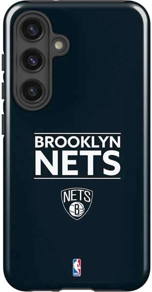 Skinit Impact Phone Case Compatible with Galaxy S25 Plus - Officially Licensed NBA Brooklyn Nets Black Animal Print Design