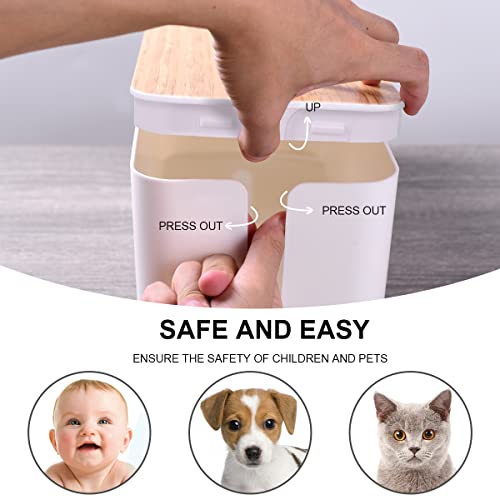 Cable Management Box, 2 Pack Large & Medium Bamboo Style Cable Organizer Box With 17 Pcs Cable Management Set, Cord Organizer Box To Hide Surge Protector On Desk Or Floor (White) #TOP4