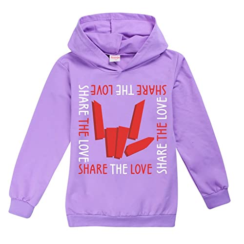 Kids Boys Girls Graphic Hoodies Basic Pullover-Share The Love Casual Long Sleeve Hooded Sweatshirt(2-16Y)