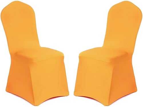 Vista 14 de Yahpetes Funda para silla de banquete de poliéster y elastano, color blanco, parte delantera plana, elástica, para bodas, banquetes, comedores, 1