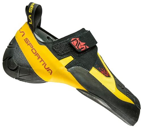 La Sportiva Mens Skwama Performance Rock Climbing Shoes, Black/Yellow, 73