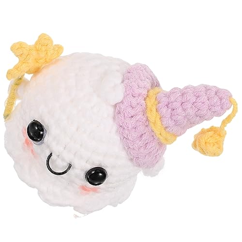ABOOFAN Crochet Ghost Doll Hand Woven Little Ghost Woolen Yarn Cute Ghost Halloween Mini Ghost Ornament for Keychain Bag Car Keyring Charm Handbag Bag Purse Pendant