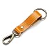Top Plaza Custom Personalized Name Letter Engraved Keychain Retro Vintage Brozen Ring Golden Brown Genuine Leather Key Ring (No Engraved)