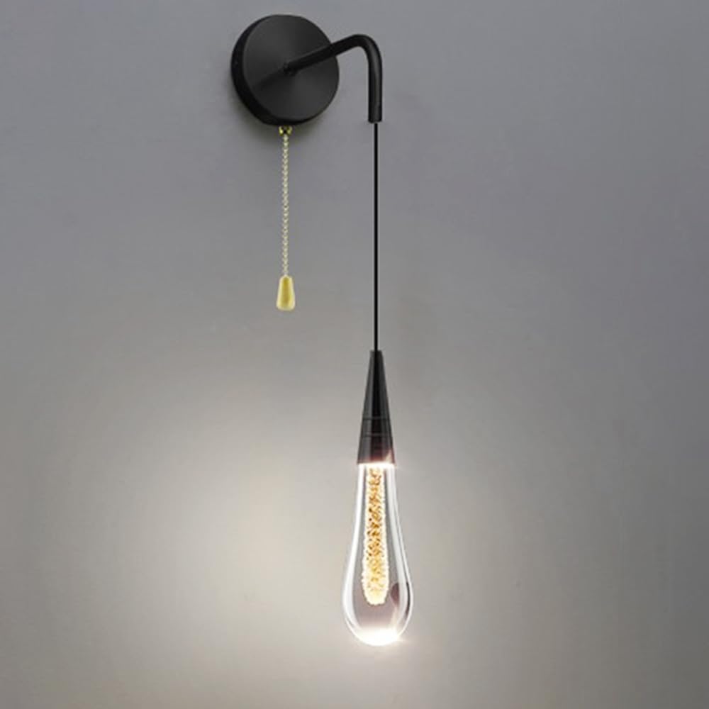 Interruptor de extracción en aplique de cristal LED para no levantarte