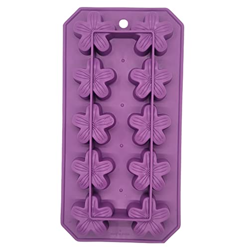 Molde flexible para 10 cubos de hielo formas flor miniatura 2