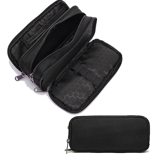 Della Gao Estuche De Lápices De Gran Capacidad, Estuche De Lápiz Estético Con 3 Compartimentos Bolso De Pluma Organizador De Papelería De Oficina Para Mujeres Y Hombres - Negro Della Gao Estuche De Lápices De Gran Capacidad, Estuche De Lápiz Estético Con 3 Compartimentos Bolso De Pluma Organizador De Papelería De Oficina Para Mujeres Y Hombres - Negro
