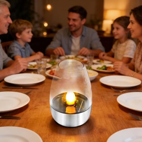 Bougies chauffe-plat solaires : lot de 6 lampes LED vacillantes et rechargeables