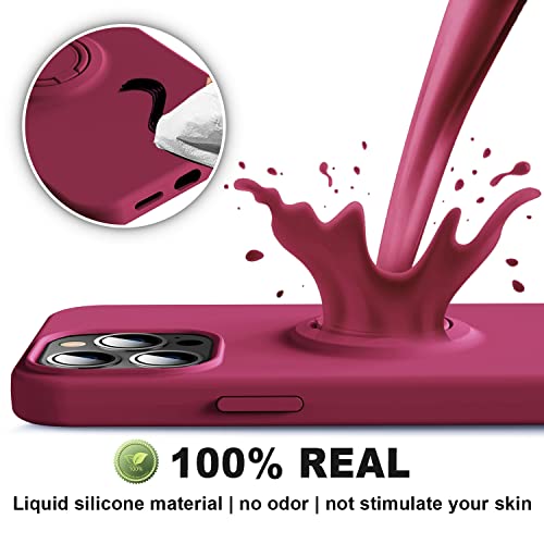 Thomo Compatible With Iphone 14 Pro Max Case,Premium Soft Liquid Silicone Shockproof Cover [Ring Stand Holder] [ Scratch Resistant Microfiber Liner] Ultra Slim Phone Cases, 6.7 Inch - Winered #TOP2