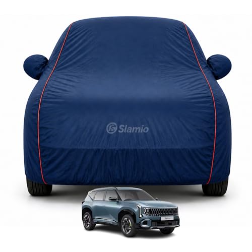 Image of Car Cover for Kia Seltos 2019-2023 | 100% Waterproof Heavy-Duty 3-Layer Car Body Cover | All-Weather Rain, UV, Sun & Dust Protection | Custom Fit | Mirror & Antenna Pockets | Navy Blue
