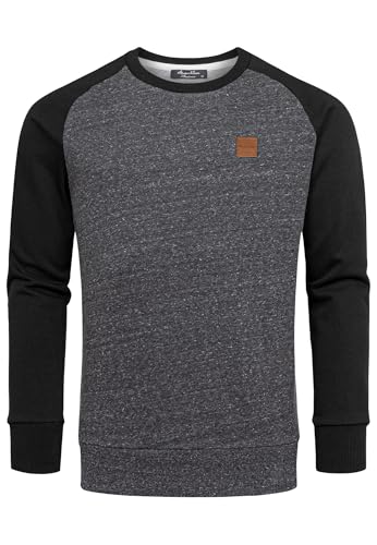 Amaci&Sons Herren Sweatshirt Basic College Sweatjacke Pullover Hoodie 4071 Schwarz/Schwarz L