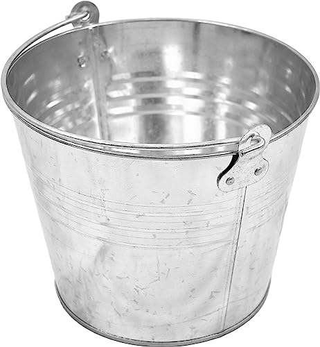 Cubo de Metal galvanizado con asa para trasporte de Materiales o líquidos (6 litros)