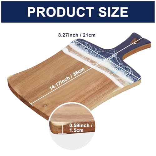 Tabla para Cortar Cocina Madera Acacia Azul 36x21 cm miniatura 2