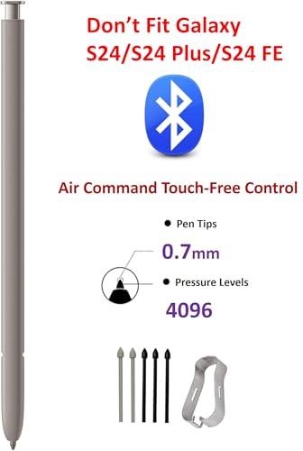 Image of SLQ Galaxy S24 Ultra S Pen [Withbluetooth |4096 Pressure Sensor ] Replacement For Samsung Galaxy S24 Ultra 5G All Versions Touch Stylus Pen With 5Xtips /Nibs (Violet)