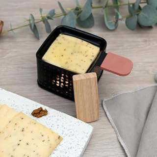 CÉCOA • Cheese’Up Duo • Lot de 2 • Raclette à la Bougie • Sans Électricité • Poêlons Antiadhésifs & Spatules en Bois • Facile à Transporter & Nettoyer • Idéal pour Amateurs de Fromage