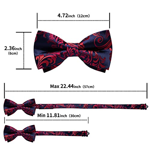 Feer Fashion Floral Bow For Men Pre-Tied Adjustable Cravat Cufflinks Brooch Pin Man Butterfly Tie Knot (Color : A, Size : 11.43 X 6.85 Cm) #TOP4