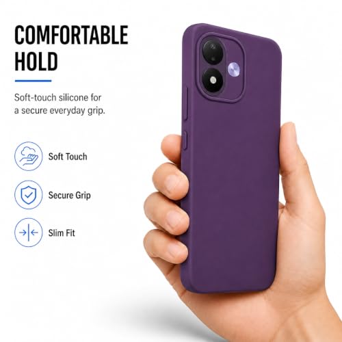 Image of FIRST MART Matte Silicone Back Cover for Redmi Note 17 - Purple