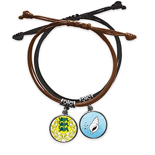 Pulsera de cuero cobo Estonia ajustable estilo casual unisex