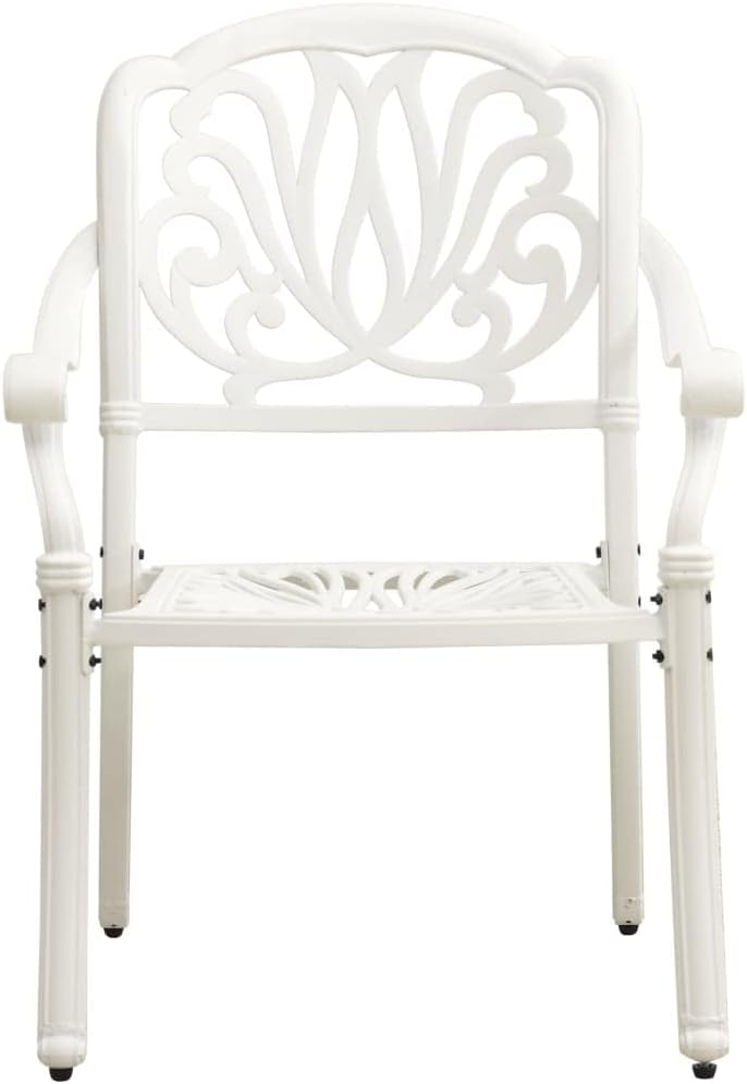 3 Piece Bistro Set,Afternoon Tea Suit,Conversation Furniture,Balcony Bar,Perfect for Patio, Garden, Porch,Family Room,Sitting Area, Cast Aluminum White