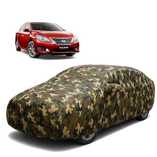 Image of Sulfar 100% Waterproof Car Body Cover for Nissan Pulsar - Triple-Stitched Dustproof UV, Heat & Rain Protection with Mirror Pockets, Full-Bottom Elastic & Free Storage Bag - All-Weather Indoor Outdoor