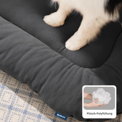 BEDSURE Waschbares Hundekissen mit Rutschunterseite, 120x74cm, Dunkelgrau