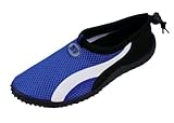 starbay New Brand Women's Blue Athletic Water Shoes Aqua Socks with White Streak Size 9