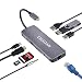 Produktbild DIGDAN USB C Hub, 9 in 1 Typ C Adapter auf 4K HDMI mit 3 USB 3.0 Ports, Typ C Stromversorgungsport, RJ45 Gigabit Ethernet, TF/SD Kartenleser, 3.5mm Audio Buchse für MacBook Pro/Air, Huawei (Grau)