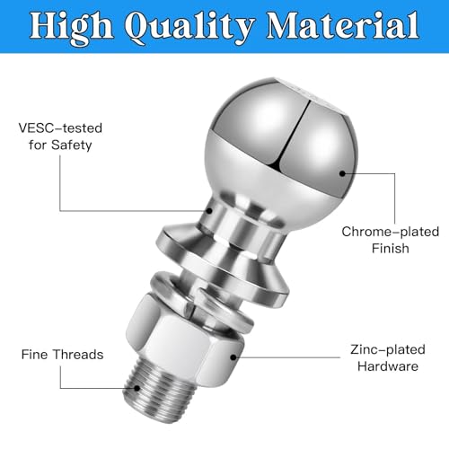 Kugelkopf Anhängerkupplung, 50mm 3.5T Anhängerkupplungskugel Anhängerkupplungen, Ø22mm Anhängerkupplung Traktor, Kugelkopf Ackerschiene für Traktor Quad ATV