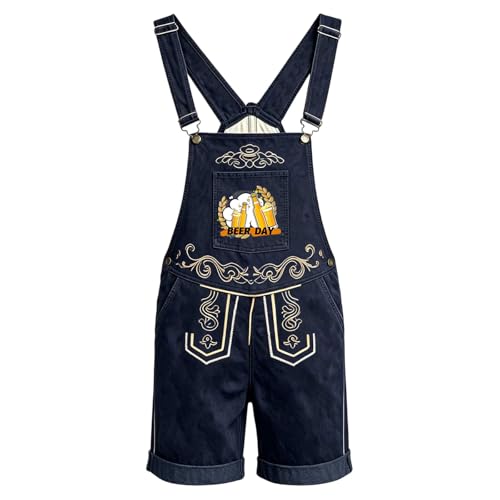 Pantalon décontracté pour homme combinaison en denim brodé fête de la bière