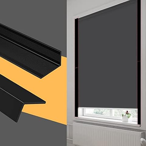 LUCKUP Window Light Blocker Blackout PVC Strips for Blinds Gap Side Track Avoid Light Leakage Magnetic Tape Attached, Side/Top Installation (4PCS-29.5”L x 1.4”W x 0.8”H, Black) Cover