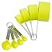 Cook's Corner 488LG 8PC Measuring Cups and Spoons Set Lime Green