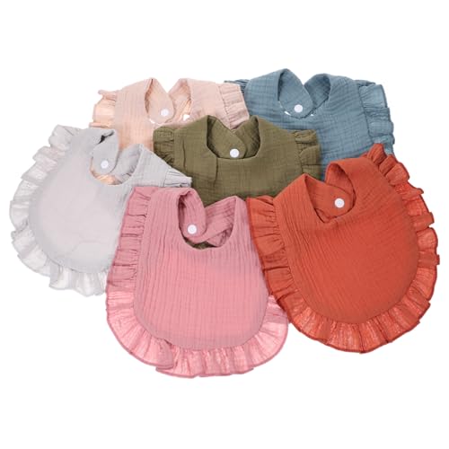 Holibanna 6Piezas Baberos De Alimentación De Bebés Baberos Impermeables Para Niñas Confeccionados Suave y Lavable Colores